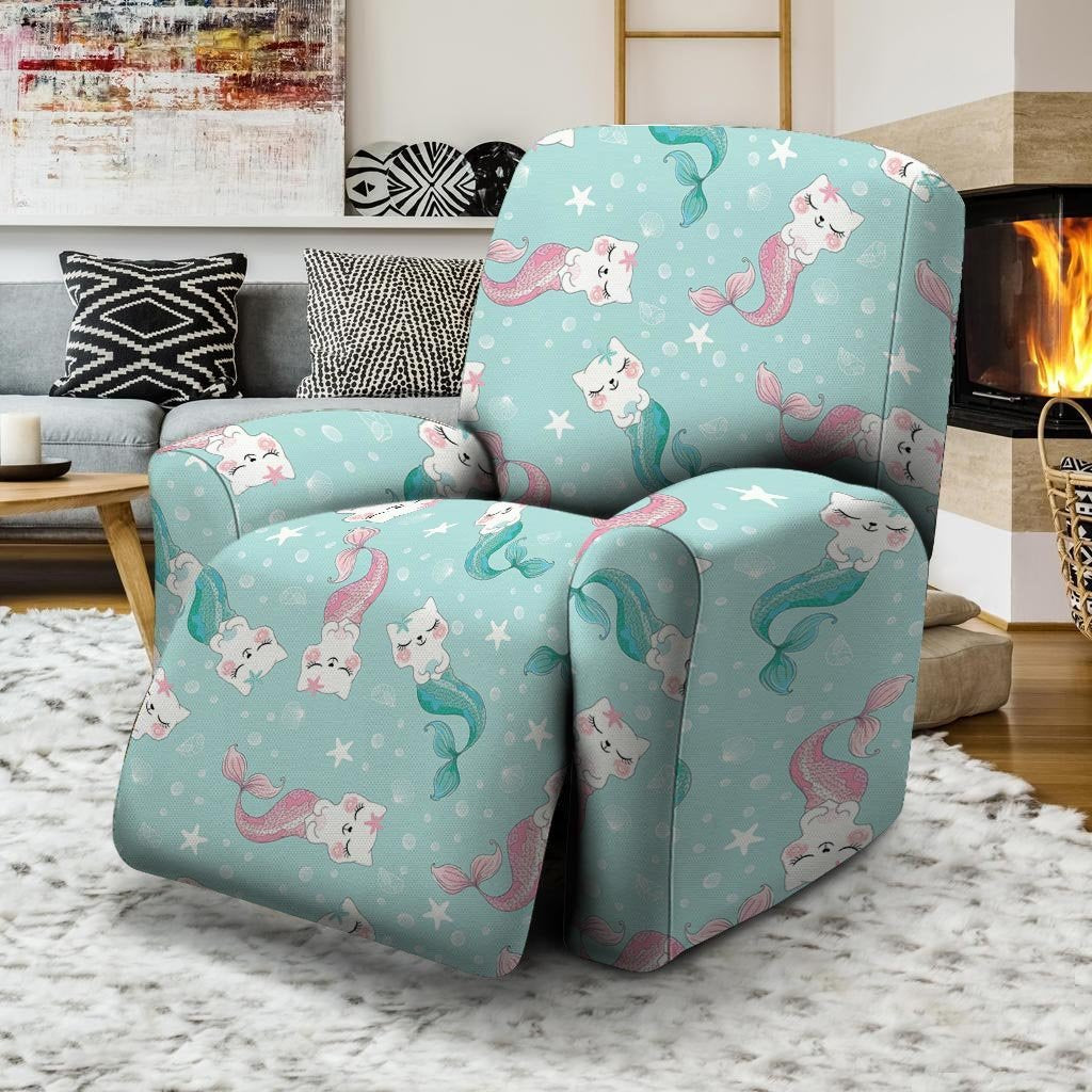 Cute Cat Mermaid Print Recliner Cover-grizzshop