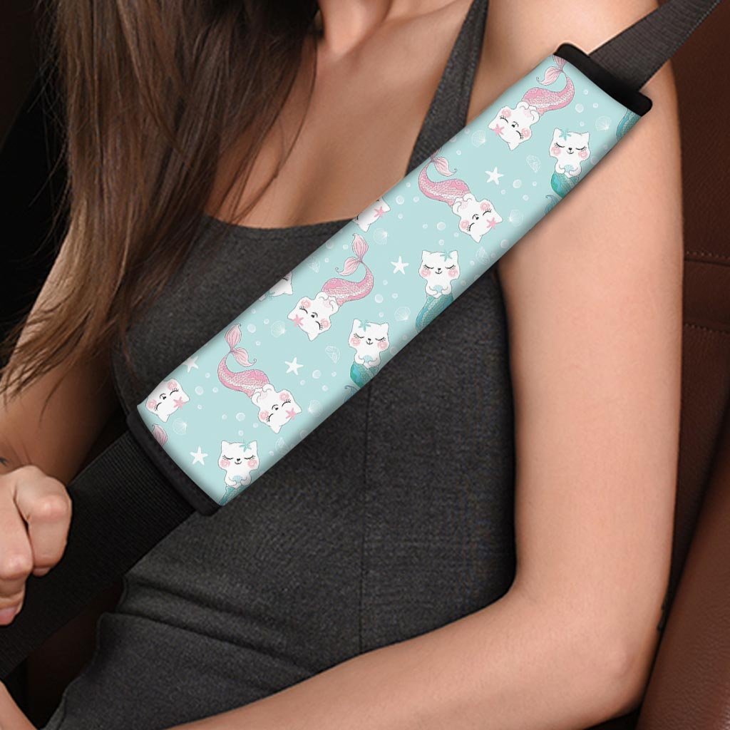 Cute Cat Mermaid Print Seat Belt Cover-grizzshop