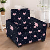 Cute Cat Polka Dot Print Armchair Cover-grizzshop