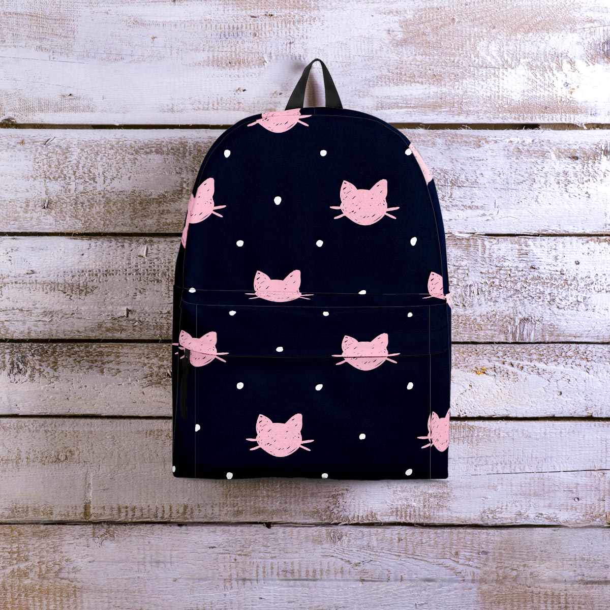 Cute Cat Polka Dot Print Backpack-grizzshop