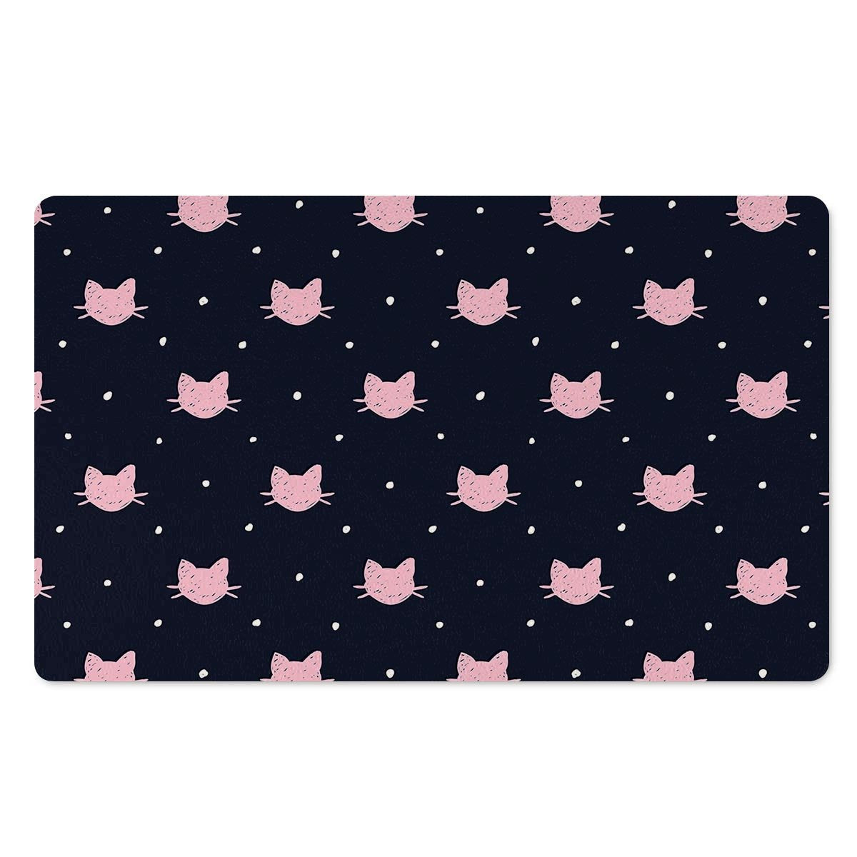 Cute Cat Polka Dot Print Door Mat-grizzshop