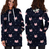 Cute Cat Polka Dot Print Hoodie Dress-grizzshop