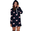 Cute Cat Polka Dot Print Hoodie Dress-grizzshop