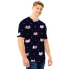 Cute Cat Polka Dot Print Men T Shirt-grizzshop