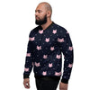 Cute Cat Polka Dot Print Men's Bomber Jacket-grizzshop