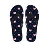 Cute Cat Polka Dot Print Men's Flip Flops-grizzshop