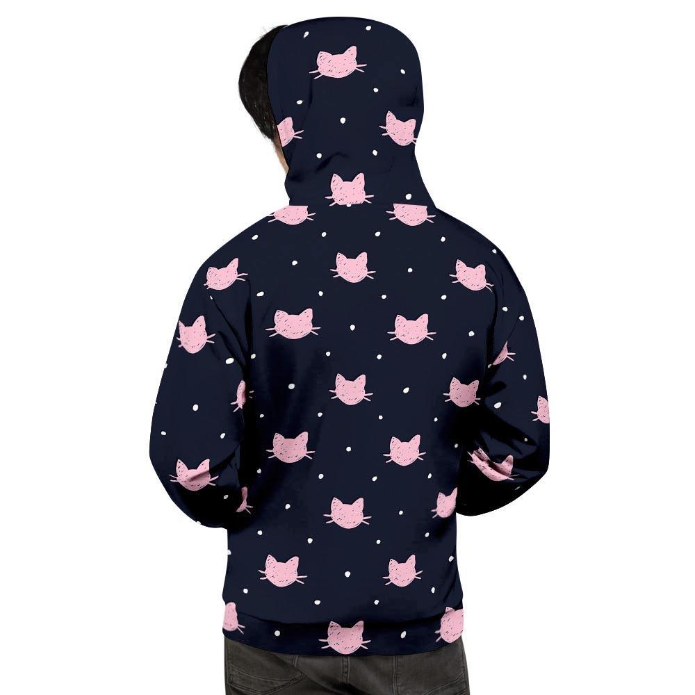 Cute Cat Polka Dot Print Men's Hoodie-grizzshop