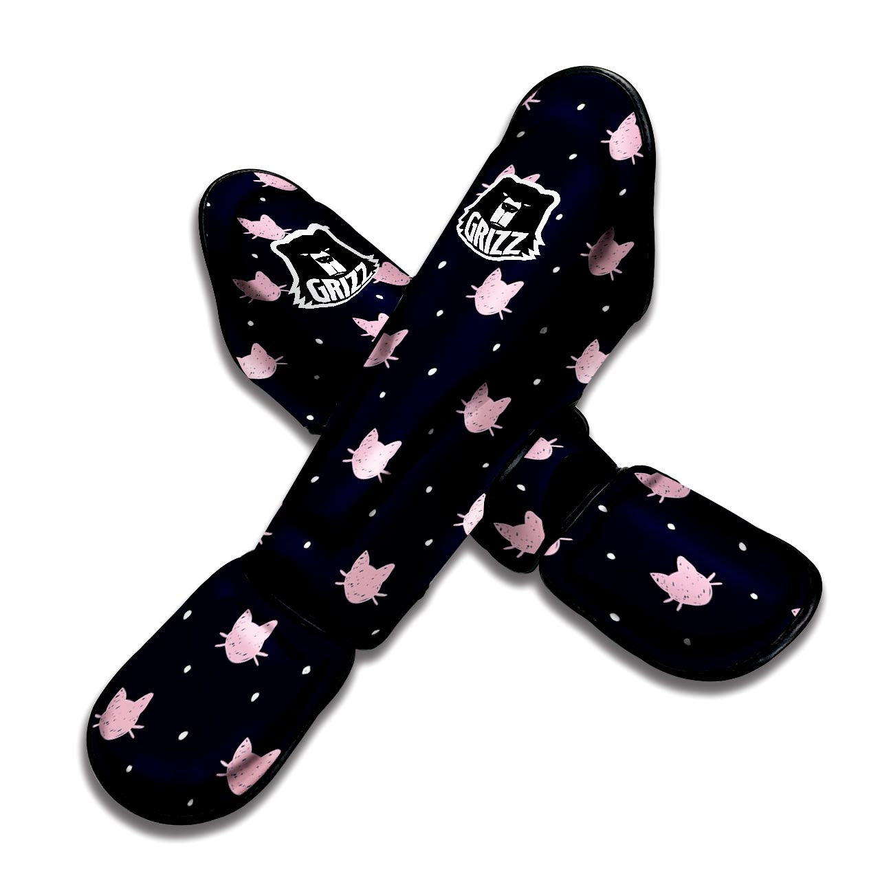 Cute Cat Polka Dot Print Muay Thai Shin Guard-grizzshop