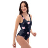 Cute Cat Polka Dot Print One Piece Swimsuite-grizzshop