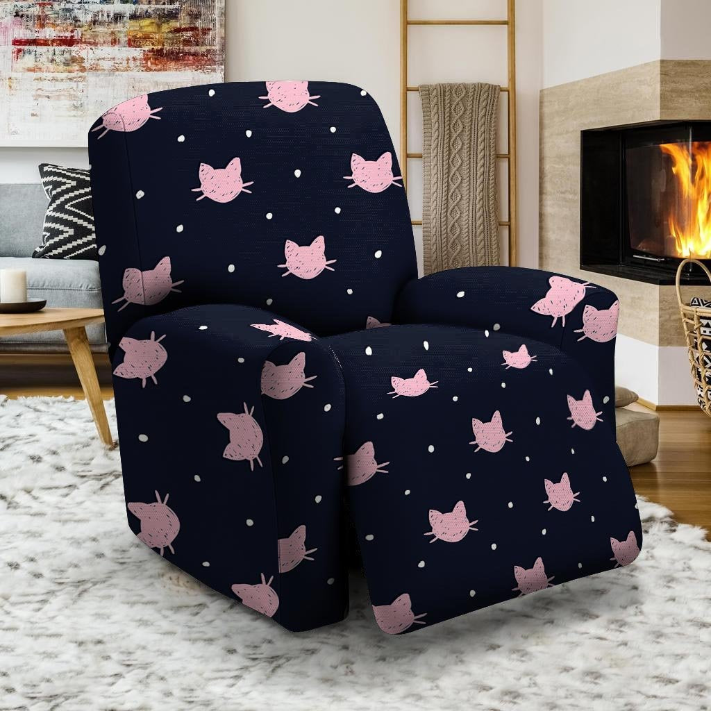 Cute Cat Polka Dot Print Recliner Cover-grizzshop