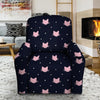 Cute Cat Polka Dot Print Recliner Cover-grizzshop