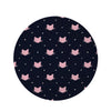 Cute Cat Polka Dot Print Round Rug-grizzshop