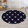 Cute Cat Polka Dot Print Round Rug-grizzshop