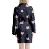 Cute Cat Polka Dot Print Women's Robe-grizzshop