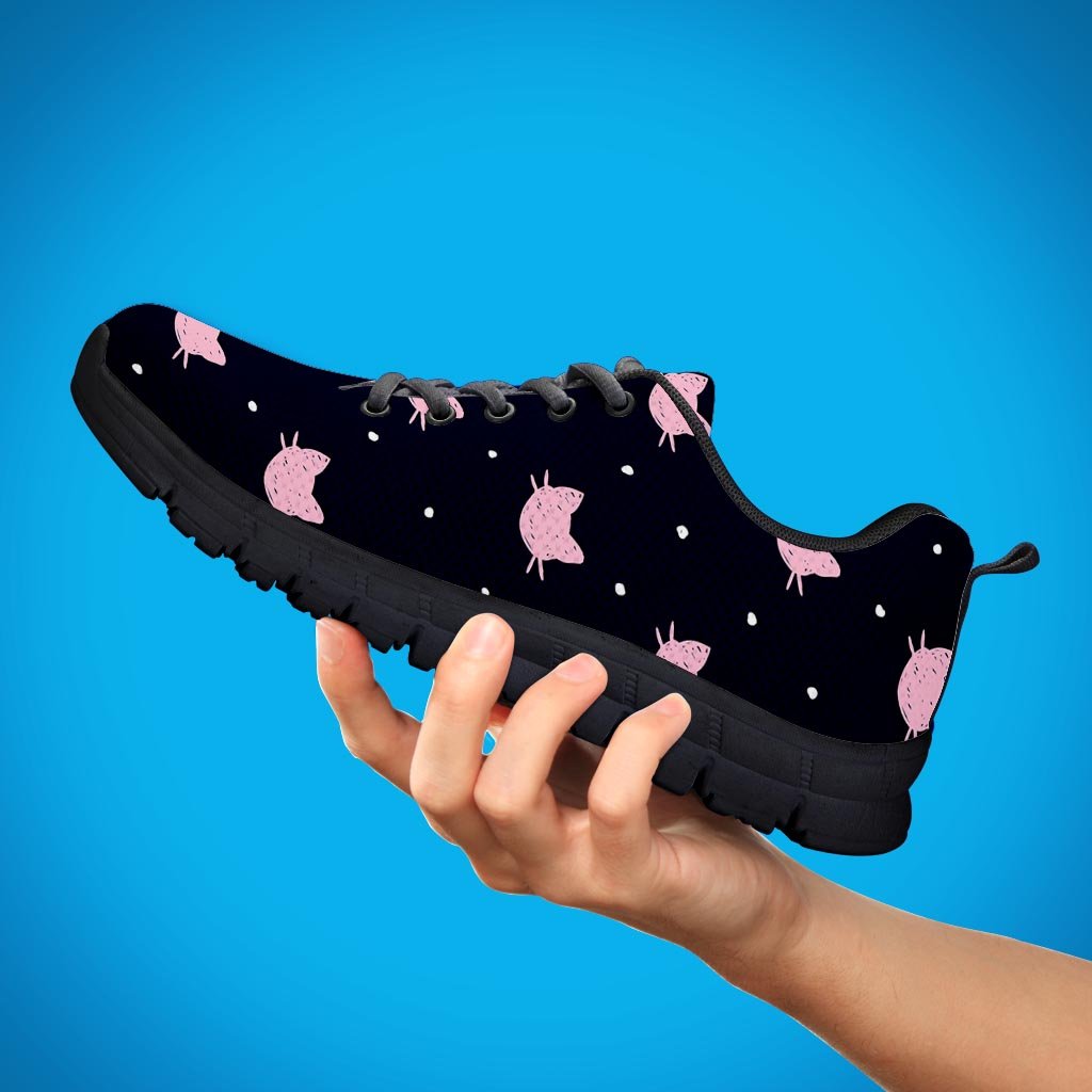 Cute Cat Polka Dot Print Women's Sneakers-grizzshop