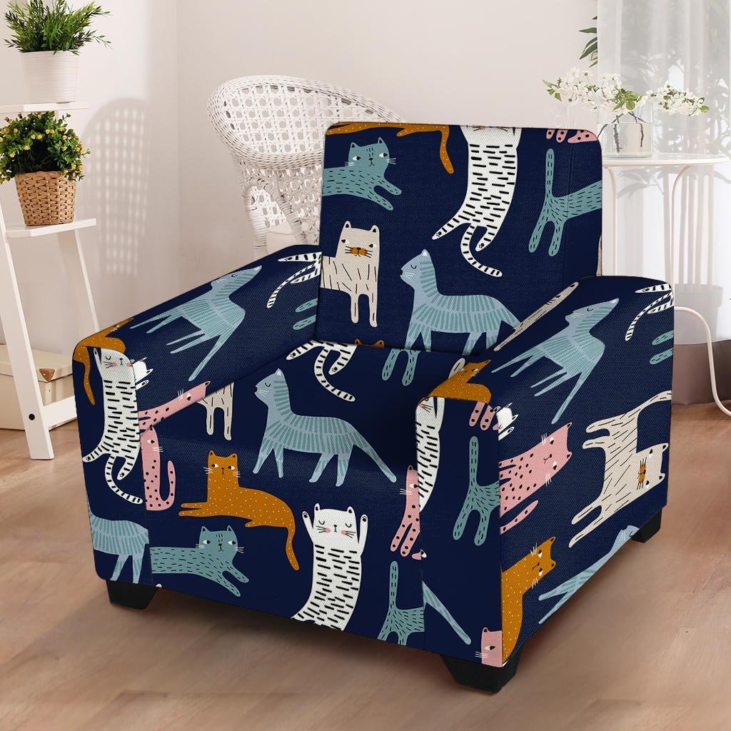 Cute Cat Style Print Armchair Cover-grizzshop