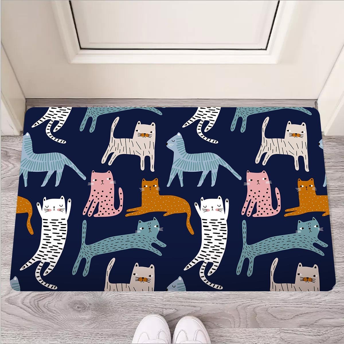 Cute Cat Style Print Door Mat-grizzshop