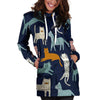 Cute Cat Style Print Hoodie Dress-grizzshop