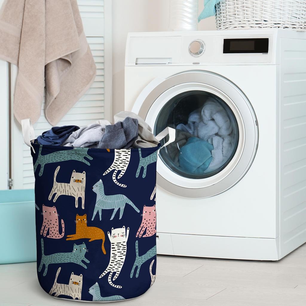 Cute Cat Style Print Laundry Basket-grizzshop