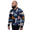 Cute Cat Style Print Men's Bomber Jacket-grizzshop