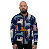 Cute Cat Style Print Men's Bomber Jacket-grizzshop