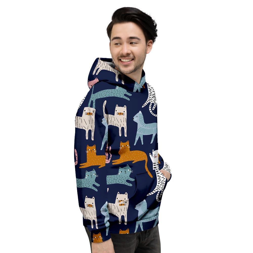 Cute Cat Style Print Men's Hoodie-grizzshop