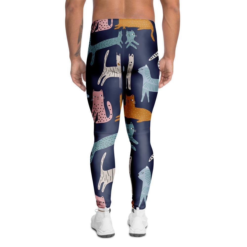 Cute Cat Style Print Men's Leggings-grizzshop