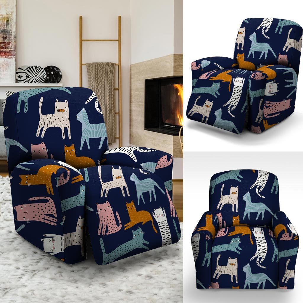 Cute Cat Style Print Recliner Cover-grizzshop