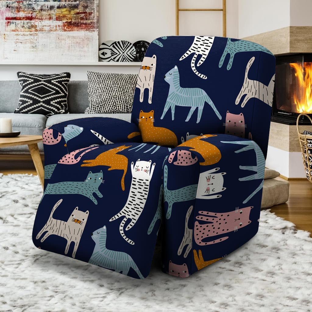 Cute Cat Style Print Recliner Cover-grizzshop