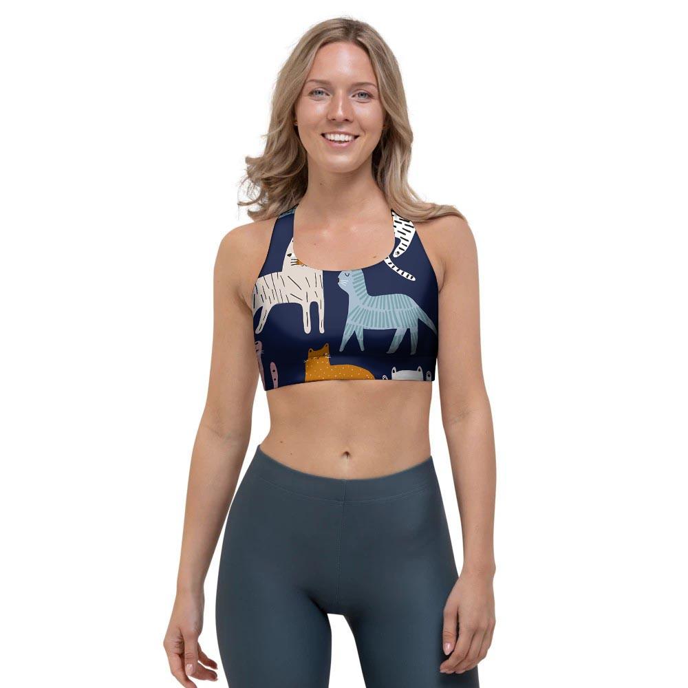 Cute Cat Style Print Sports Bra-grizzshop