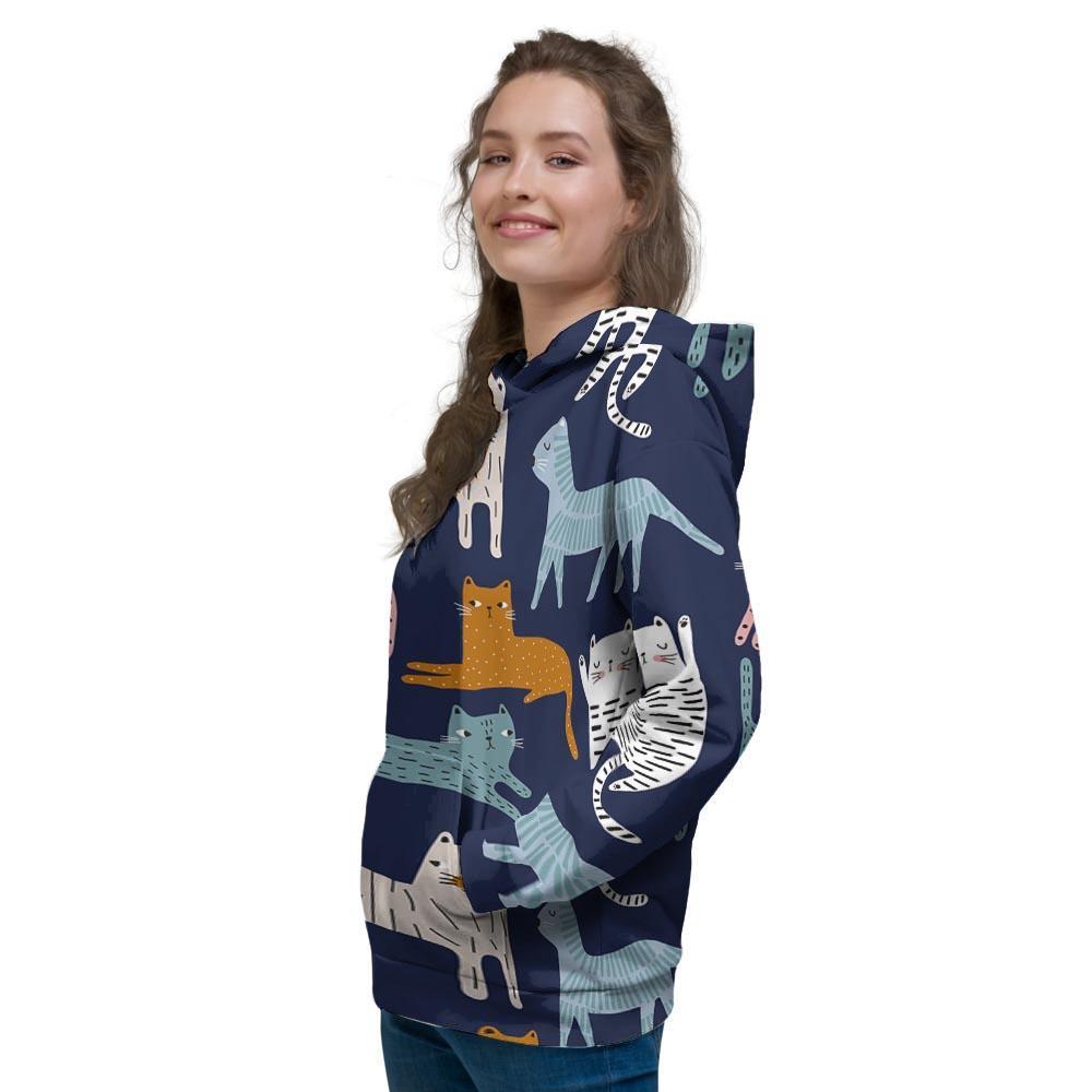 Cute Cat Style Print Women's Hoodie-grizzshop