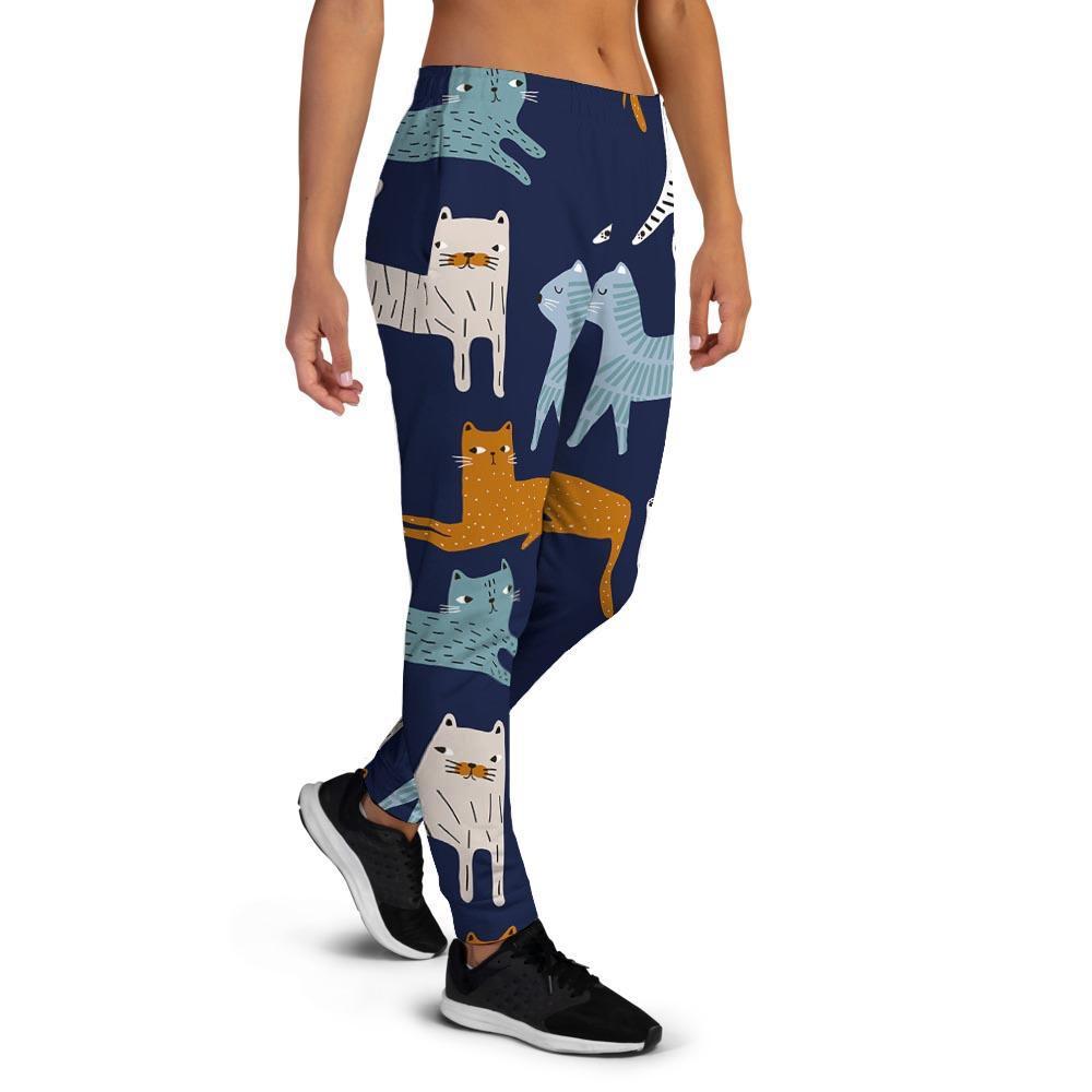 Cute Cat Style Print Women's Joggers-grizzshop