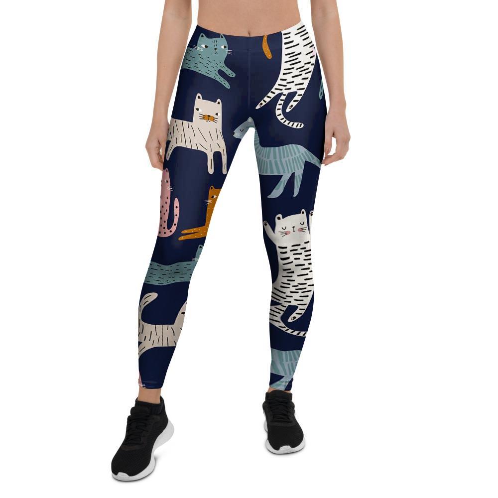 Cute Cat Style Print Women's Leggings-grizzshop