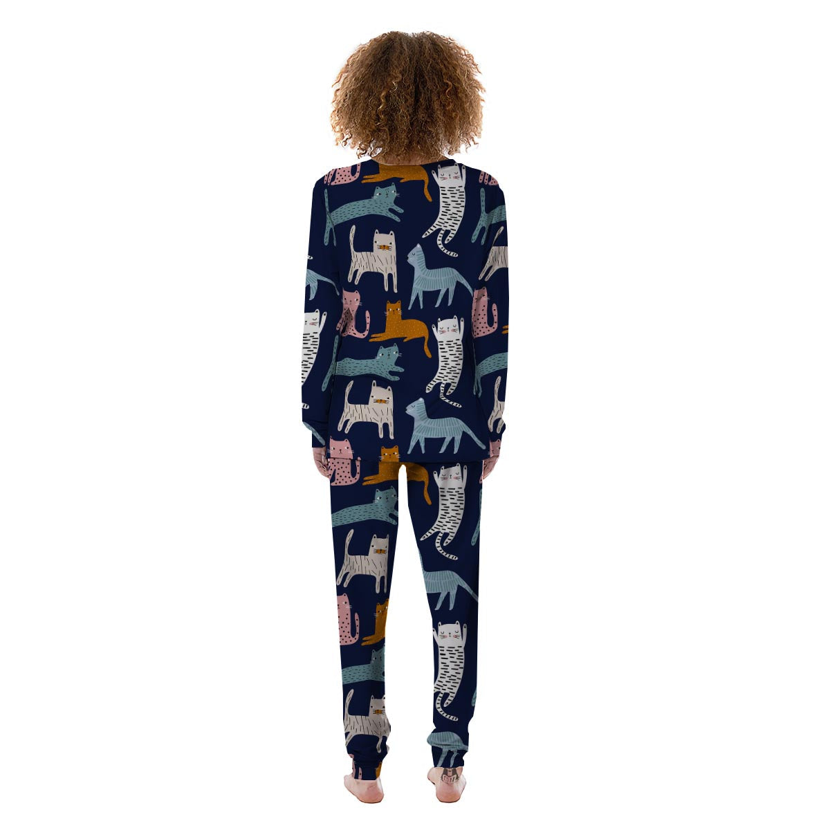 Cute Cat Style Print Women's Pajamas-grizzshop