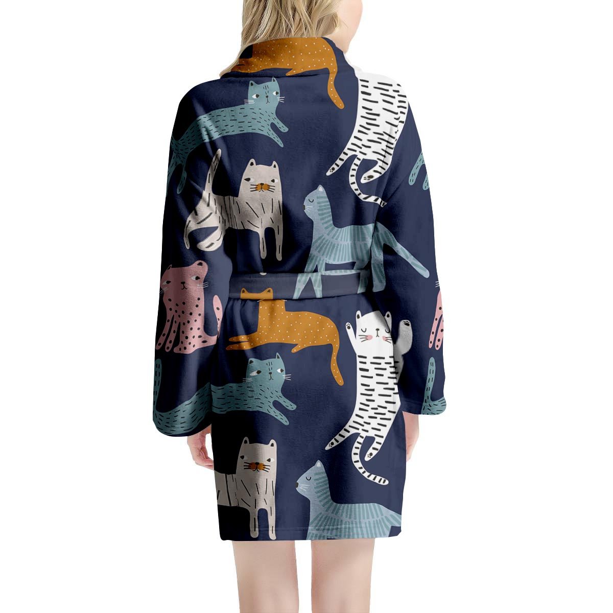 Cute Cat Style Print Women's Robe-grizzshop