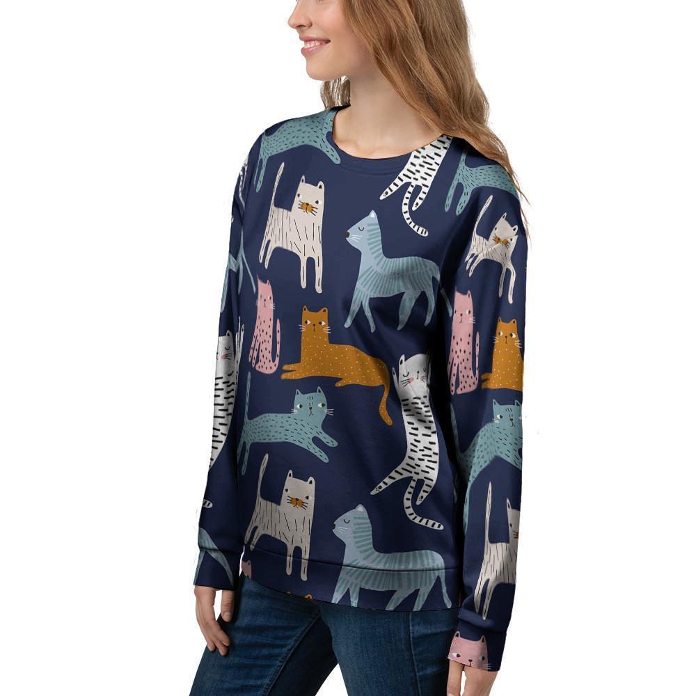 Cute Cat Style Print Women's Sweatshirt-grizzshop