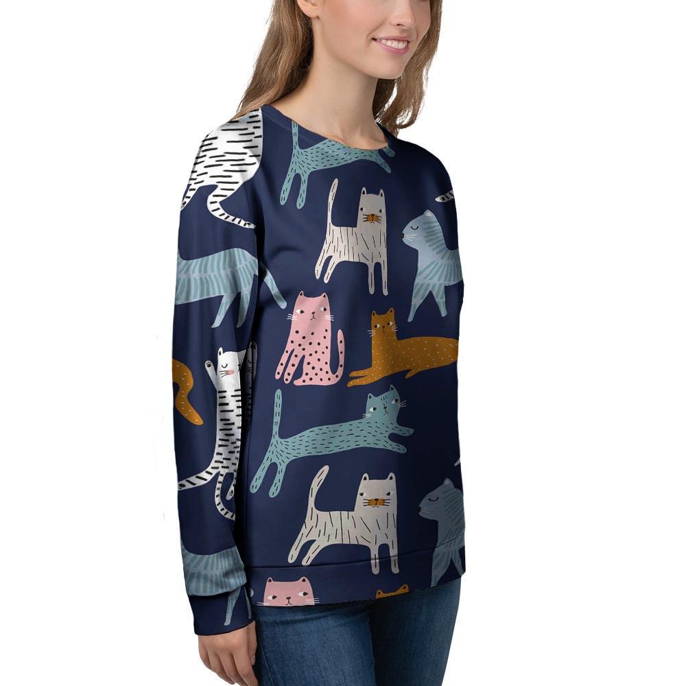 Cute Cat Style Print Women's Sweatshirt-grizzshop