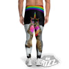 Cute Cat Unicorn Print Men's Leggings-grizzshop