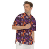 Cute Cats Halloween Print Pattern Men's Short Sleeve Shirts-grizzshop