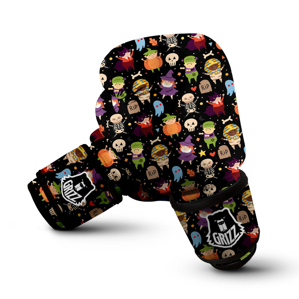 Cute Children Halloween Print Pattern Boxing Gloves-grizzshop