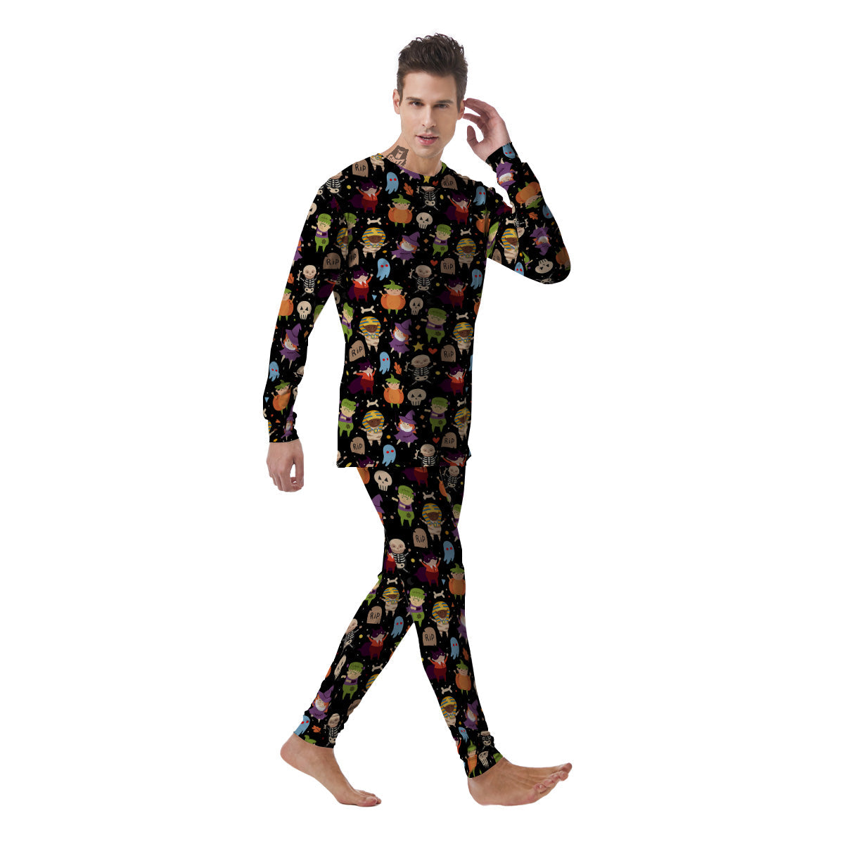 Cute Children Halloween Print Pattern Men's Pajamas-grizzshop