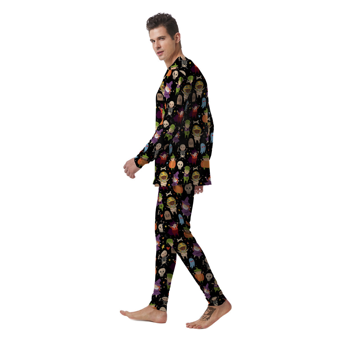 Cute Children Halloween Print Pattern Men's Pajamas-grizzshop