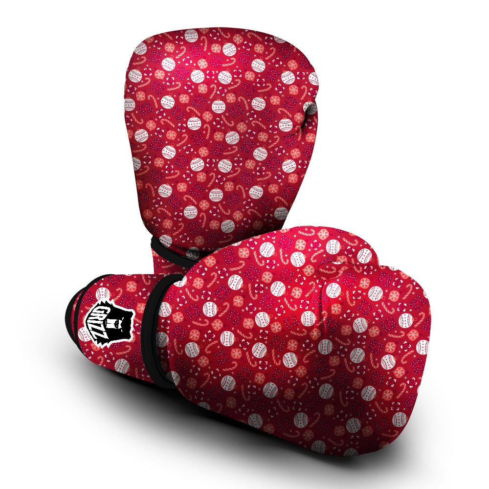 Cute Christmas Elements Print Pattern Boxing Gloves-grizzshop
