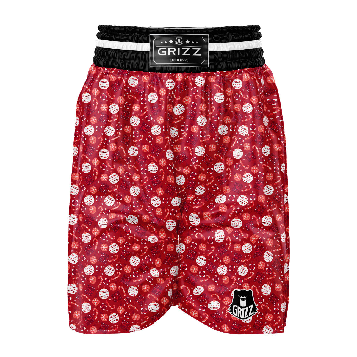 Cute Christmas Elements Print Pattern Boxing Shorts-grizzshop