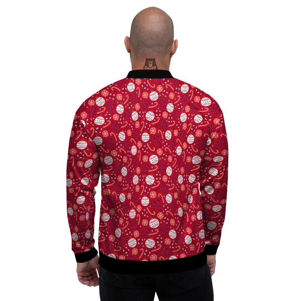 Cute Christmas Elements Print Pattern Men's Bomber Jacket-grizzshop