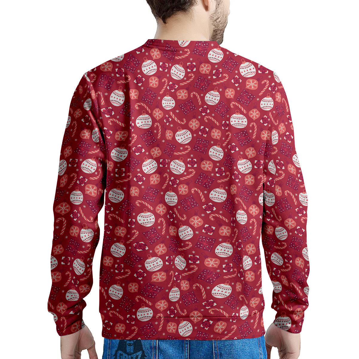 Cute Christmas Elements Print Pattern Men's Sweatshirt-grizzshop
