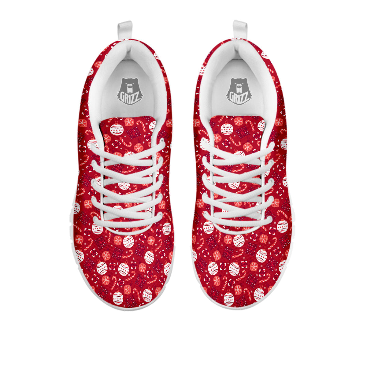 Cute Christmas Elements Print Pattern White Sneaker-grizzshop