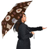 Cute Coffee Pattern Print Automatic Foldable Umbrella-grizzshop