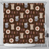 Cute Coffee Pattern Print Bathroom Shower Curtain-grizzshop