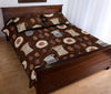 Cute Coffee Pattern Print Bed Set Quilt-grizzshop